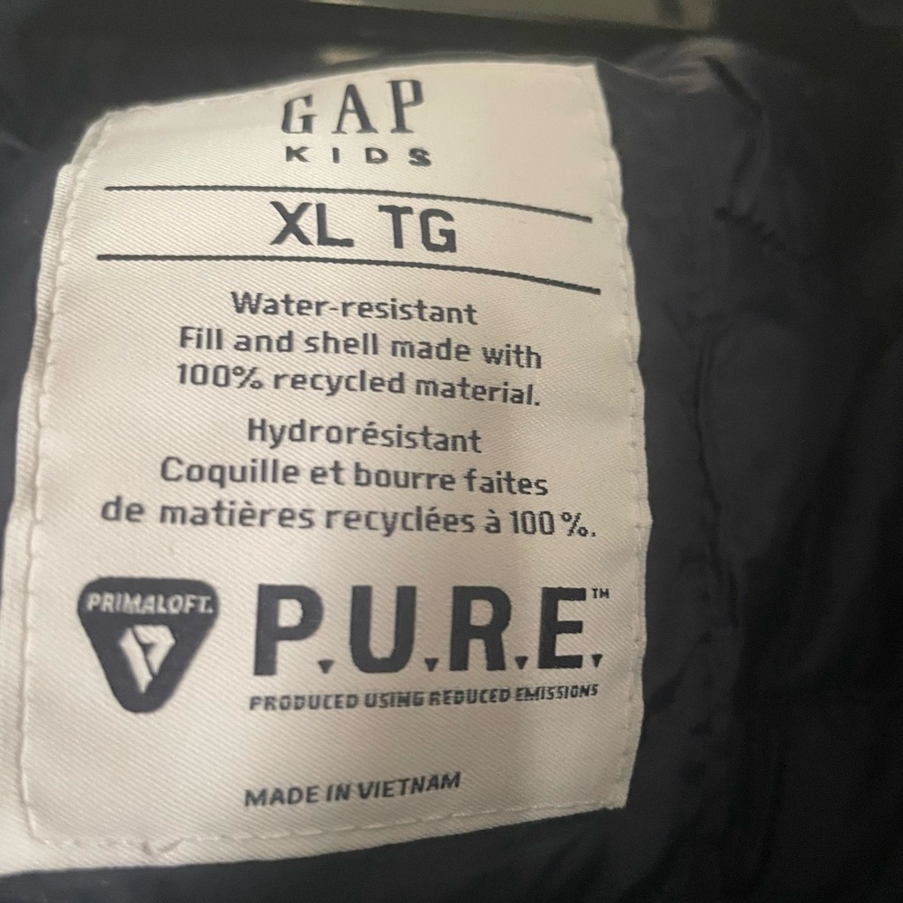 GAP navy Puffer Jacket Quilted Mid-Length - Picture 3 of 3